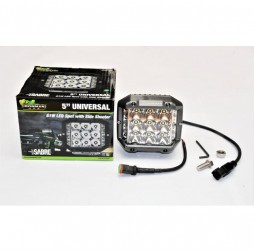 5 Inch Universal Led Driving Light With Side Shooters For Off-Road 4x4 Vehicles